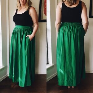 Eloquii Emerald Taffeta Ball Gown Maxi Skirt